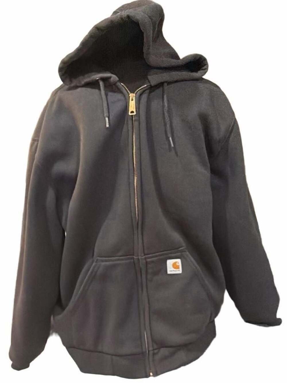 Carhartt Full Zip Hoodie Size L Black Heavyweight Sweatshirt